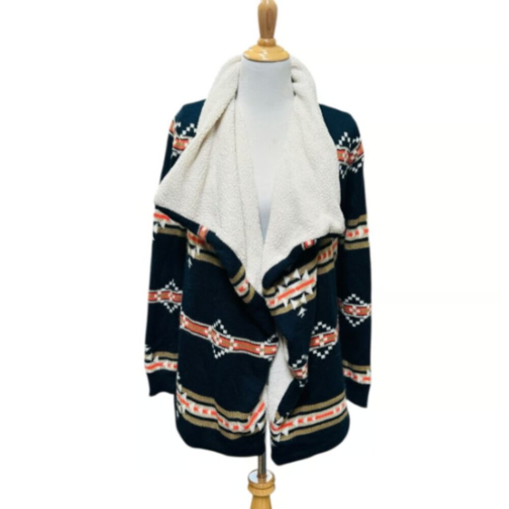 Vintage Contempo Casuals Sherpa lined cardigan M